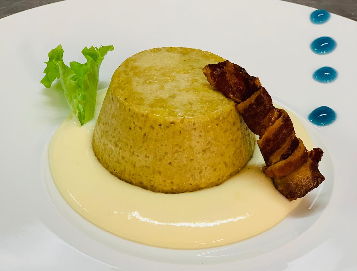 budino al carciofo ortano con mousse di patate pecorino pancetta